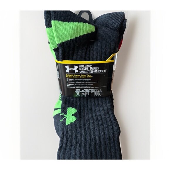 Under Armour HeatGear Trainer Mens Socks Medium 4 Pairs Athletic Performance NEW - Picture 4 of 5